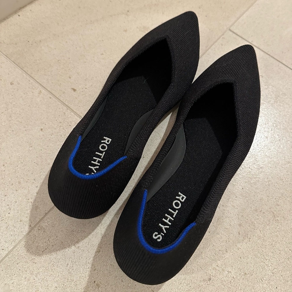 Point II Black Flats Size 8 Never Worn outside the home